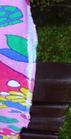 Odprodej nadbytečného textilu, bavlněné froté s elastanem, tiskové chyby na okrajích